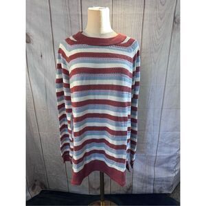 NWT Market & Spruce cotton knit stripe sweater large